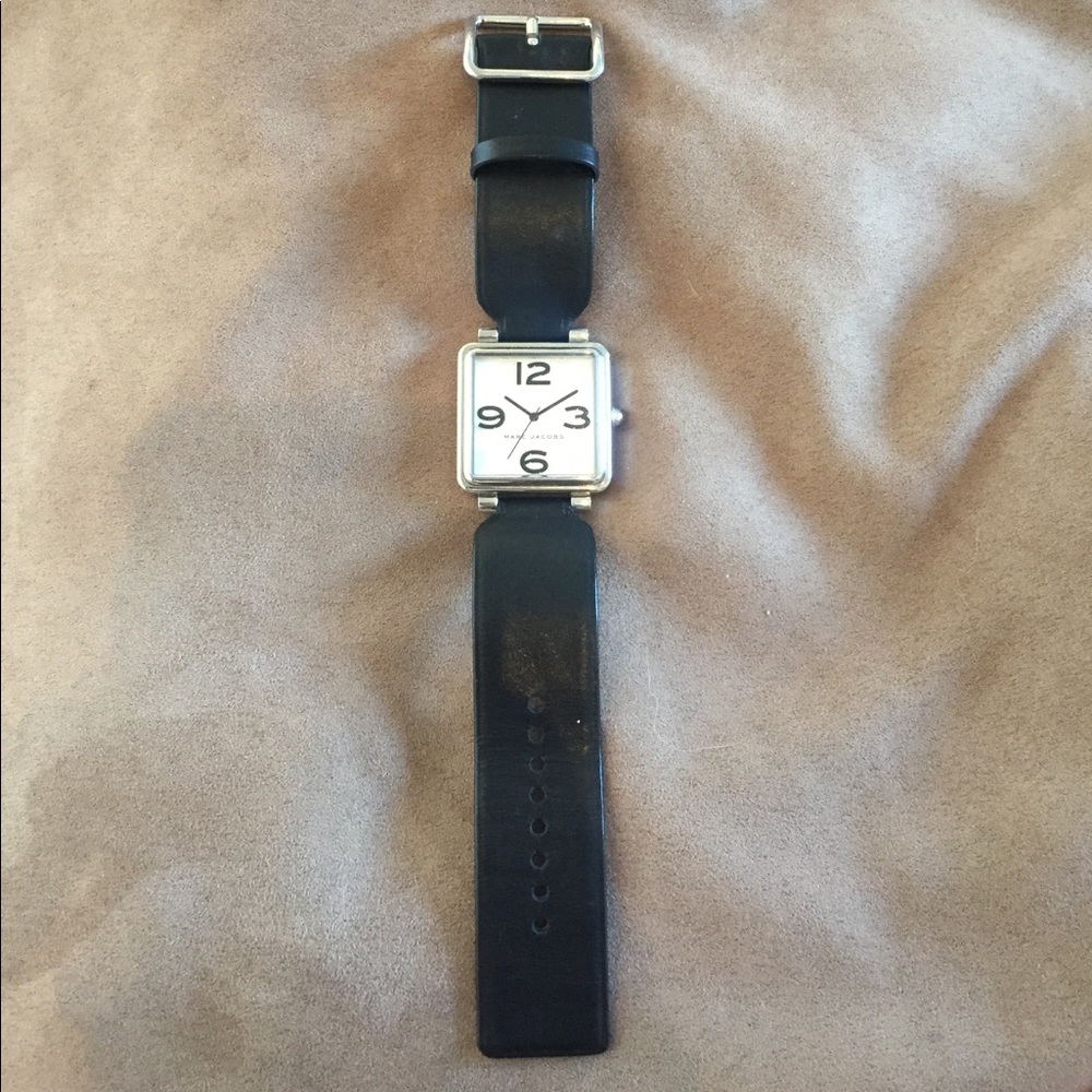 Marc Jacobs Black and Silver Square Watch